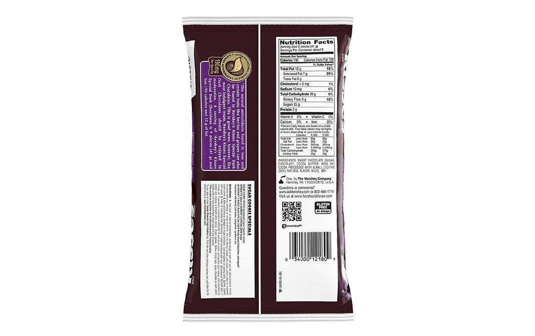 Hershey's Kisses Special Dark Mildly Sweet Chocolate   Pack  340 grams